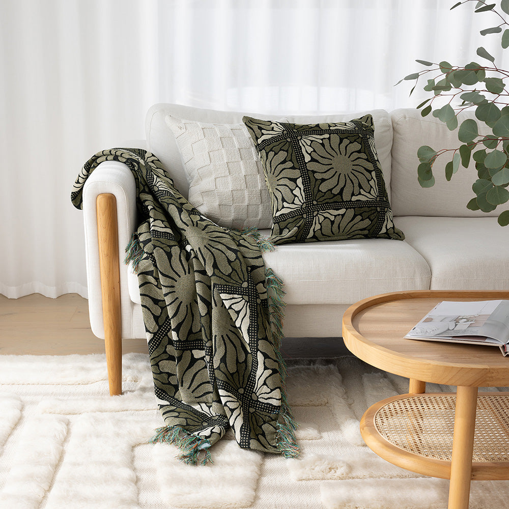Zinnia Throw Blanket Moss