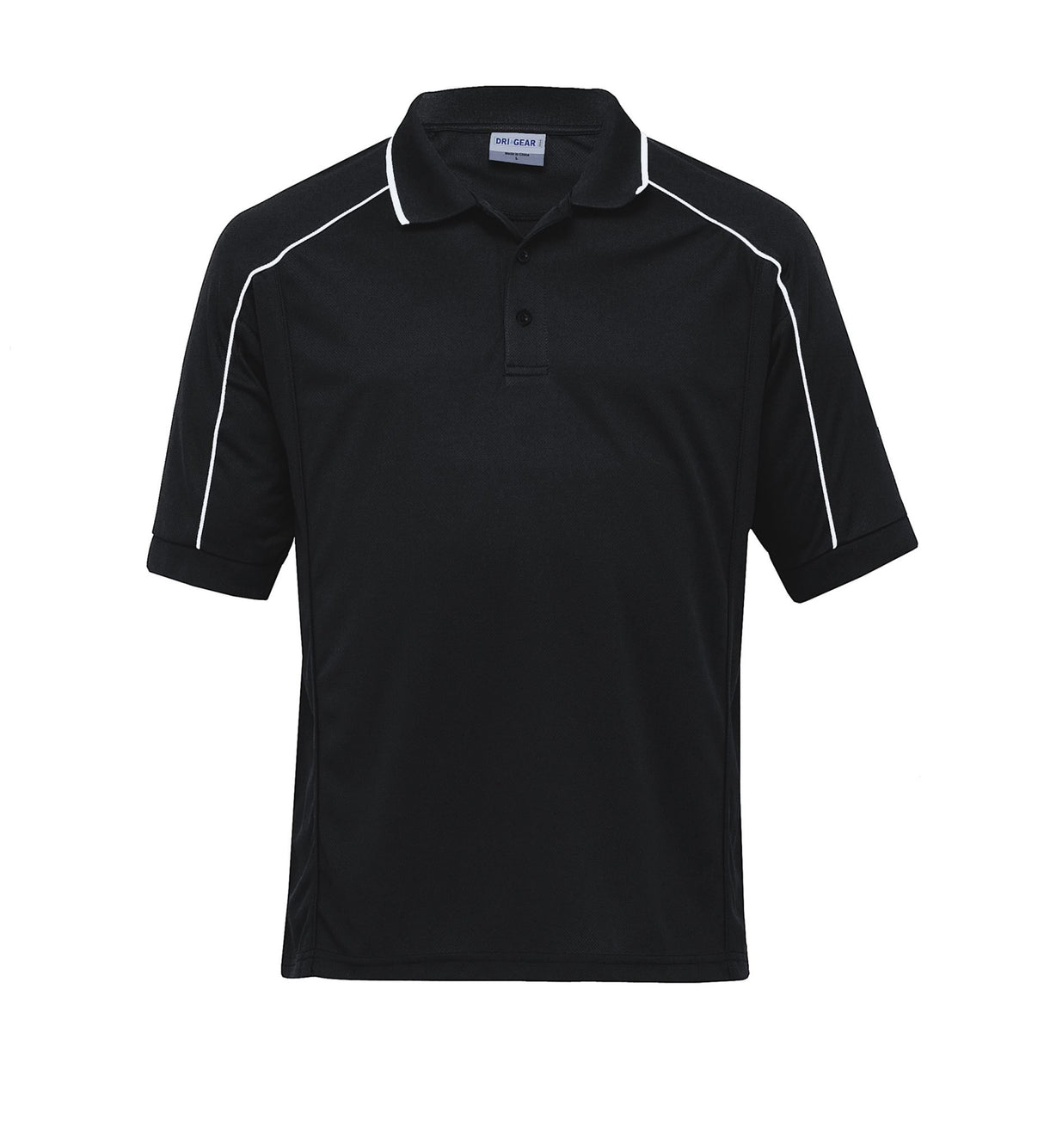 Dri Gear Eyelet Polo - Mens - black/white - XXL