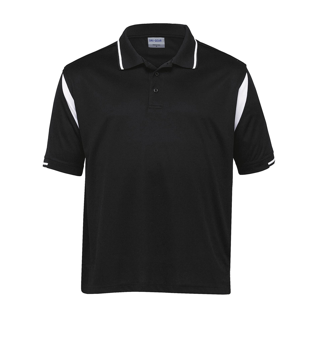 Dri Gear Insert Polo - black/white - M