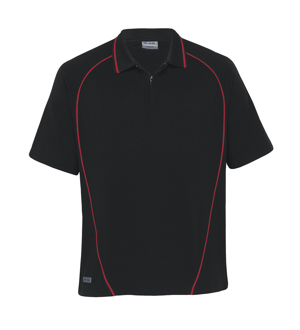 Dri Gear Piped Ottoman Instinct Polo - black/red - S
