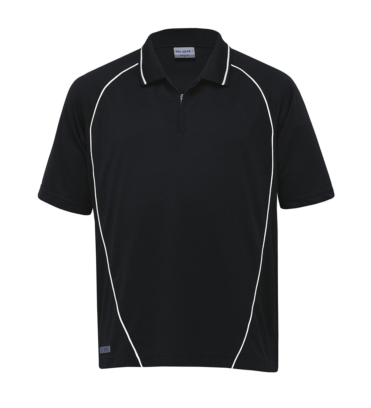 Dri Gear Piped Ottoman Instinct Polo - black/white - XL