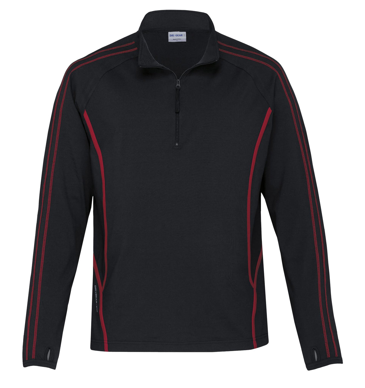 Dri Gear Reflex Zip Pullover - black/red - 3XS