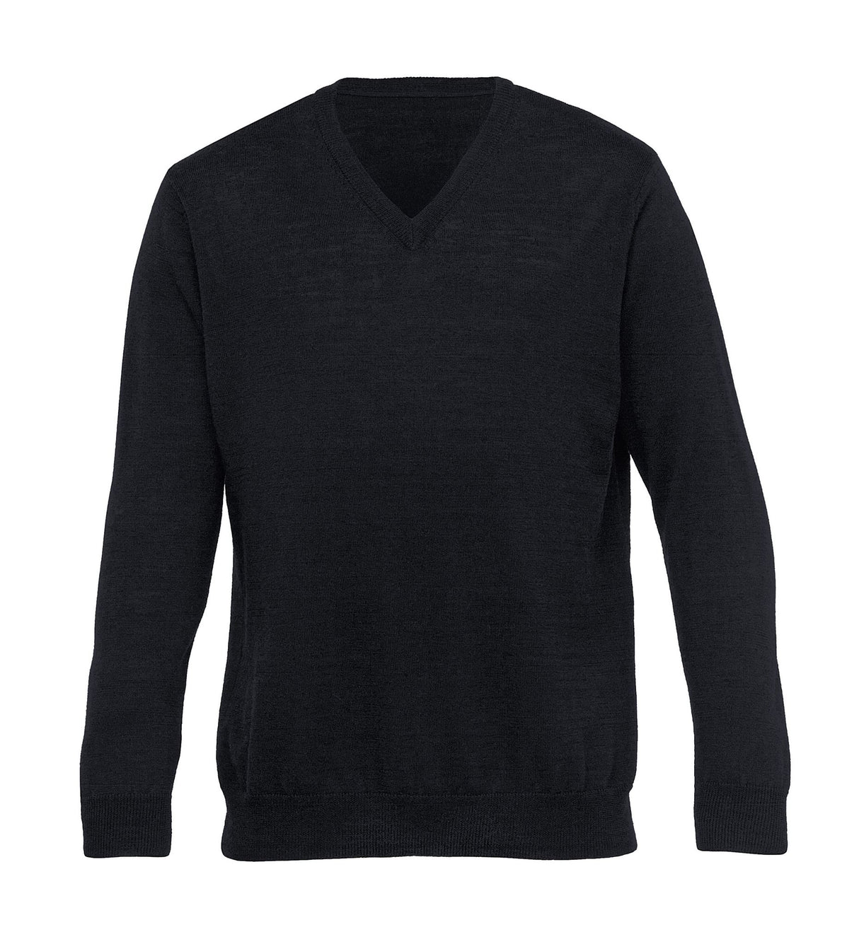 Merino Detailed Vee Pullover - Mens - black - XL