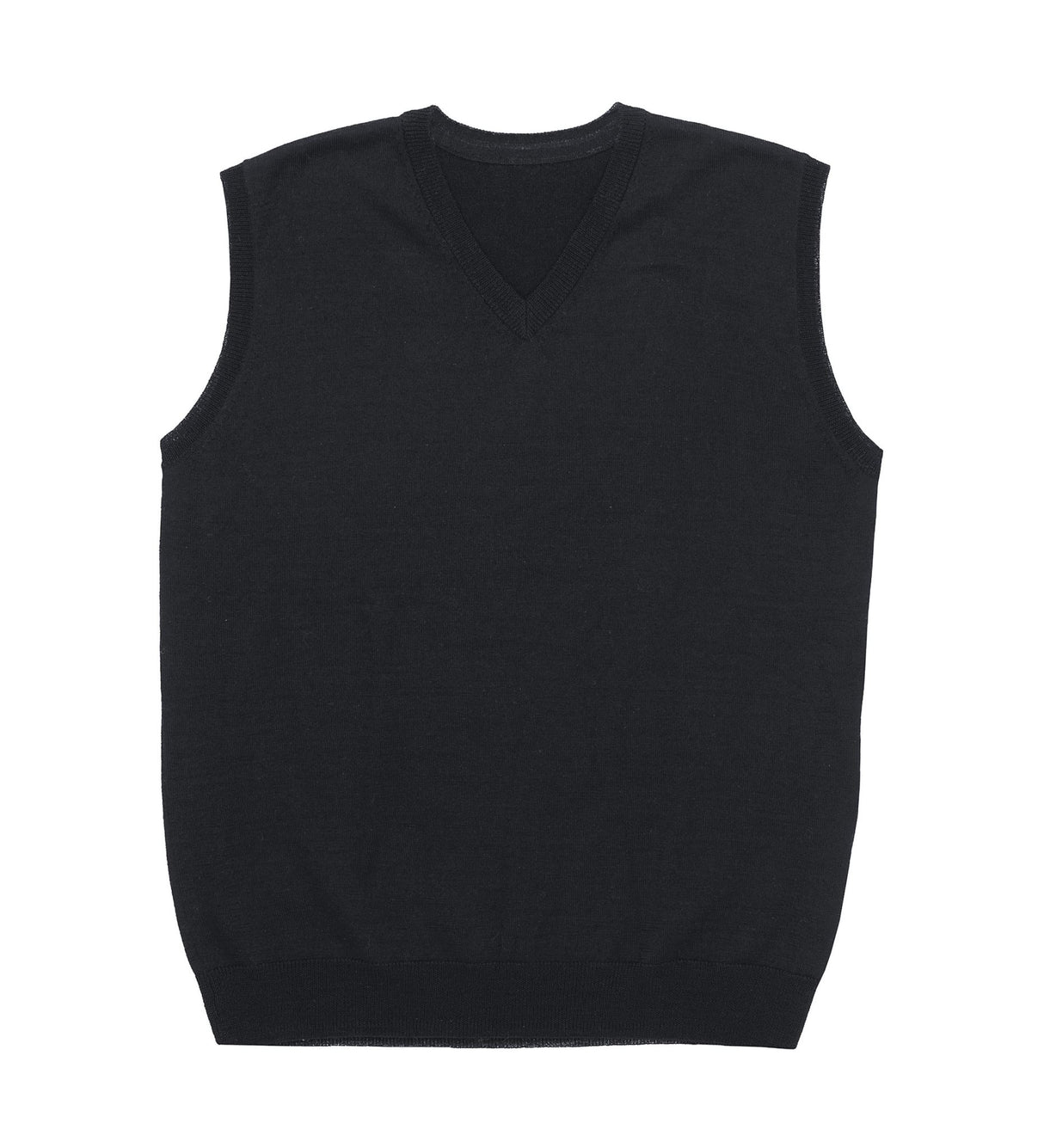 Merino Fully Fashioned Vest - Mens - black - XL
