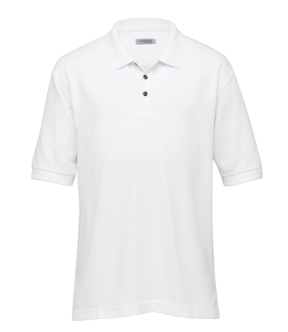 Jacquard Ottoman Balmoral Polo - Mens - white - S