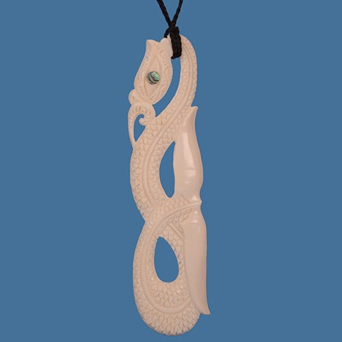 Pendant Necklace - Bone Manaia (13.8 x 3.55cm)