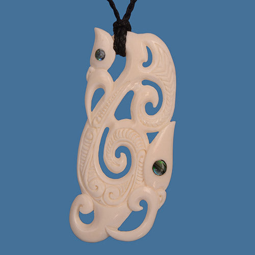 Double Manaia Carved Pendant Necklace