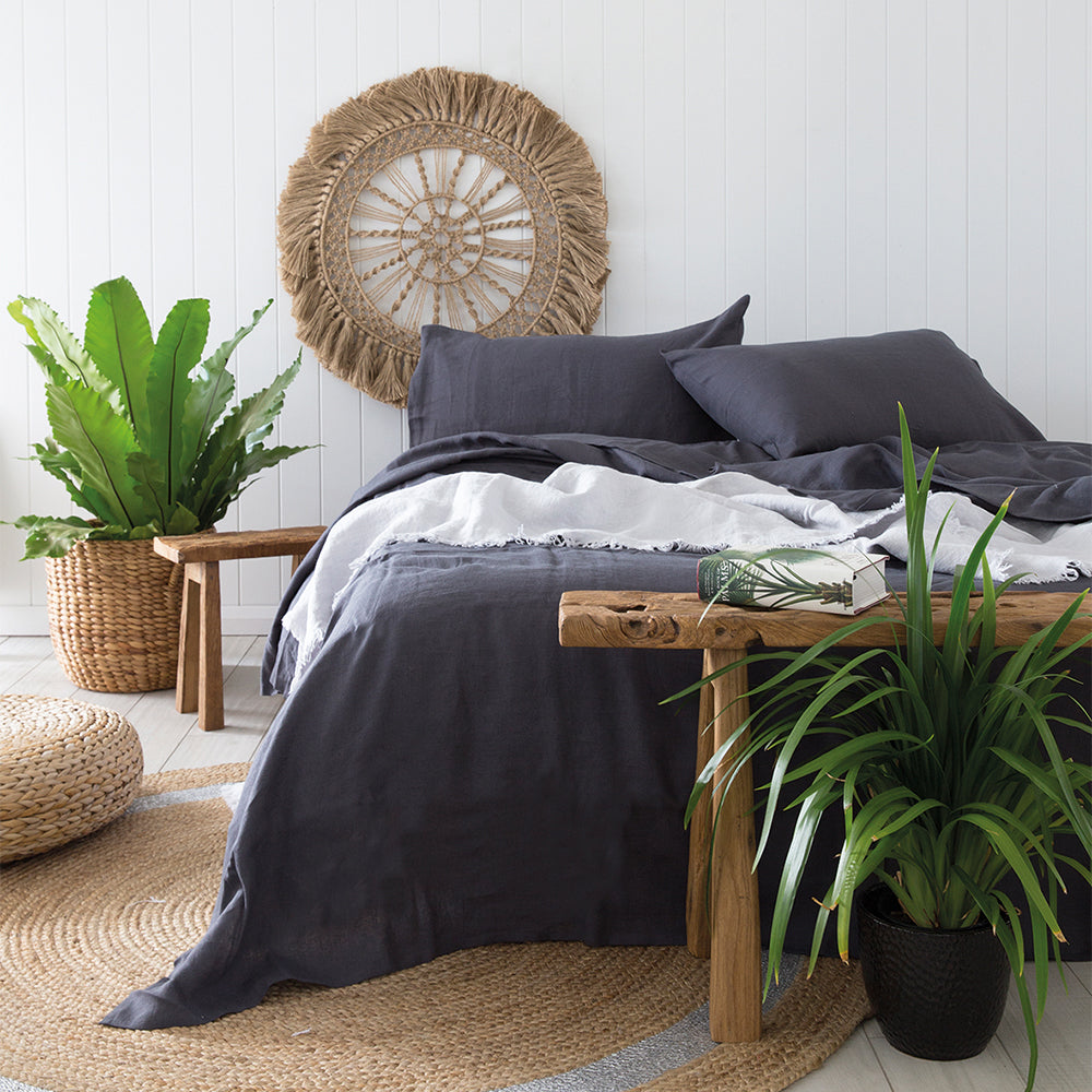 King Linen Sheet Set Charcoal- Bambury