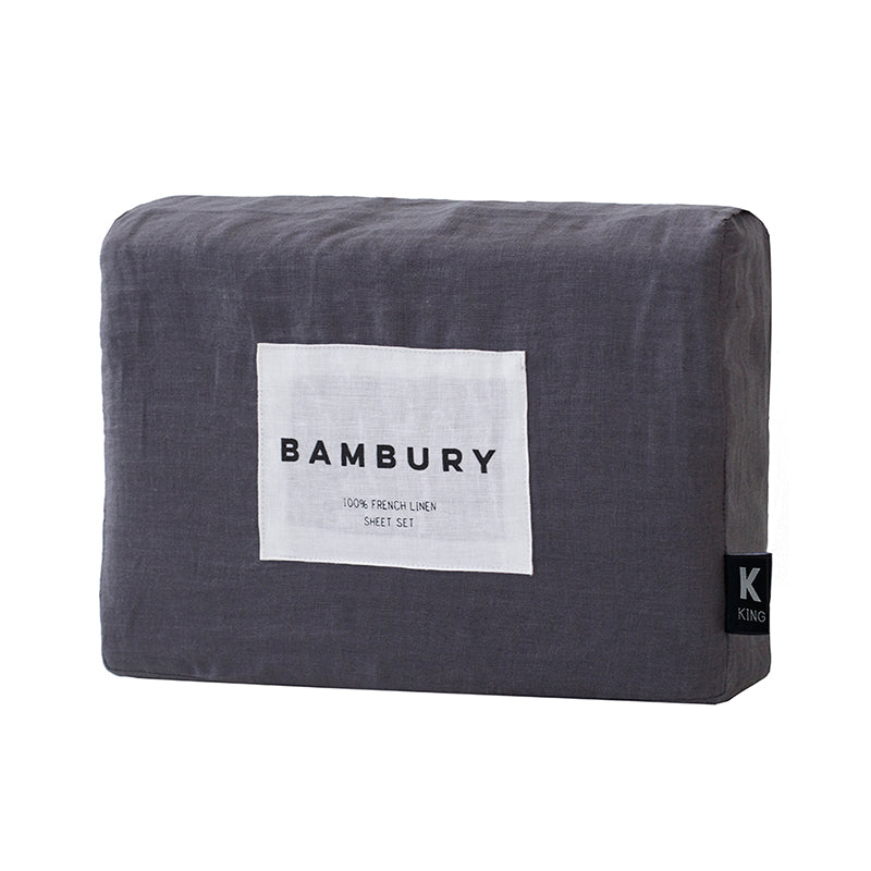 King Linen Sheet Set Charcoal- Bambury