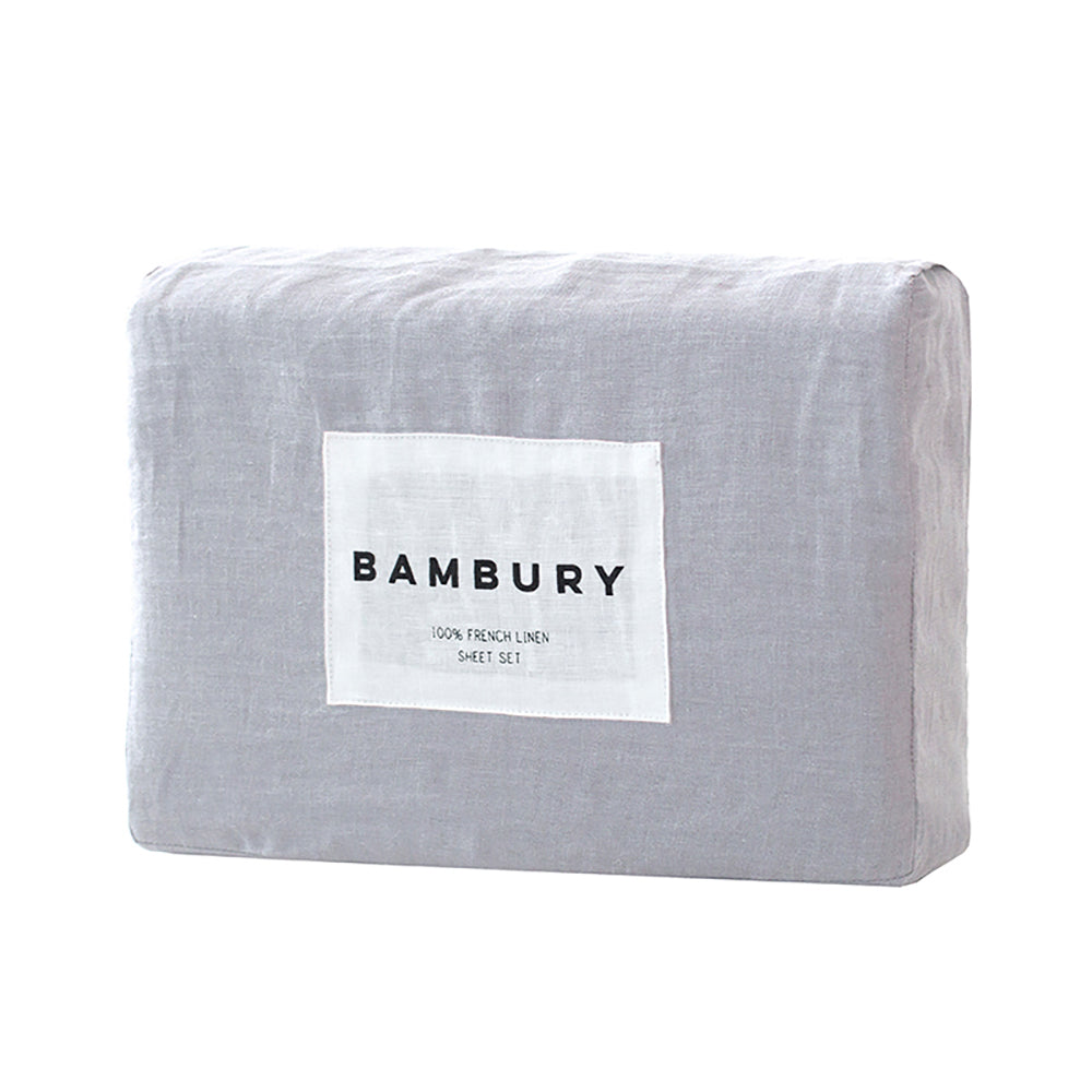 King Linen Sheet Set Silver- Bambury