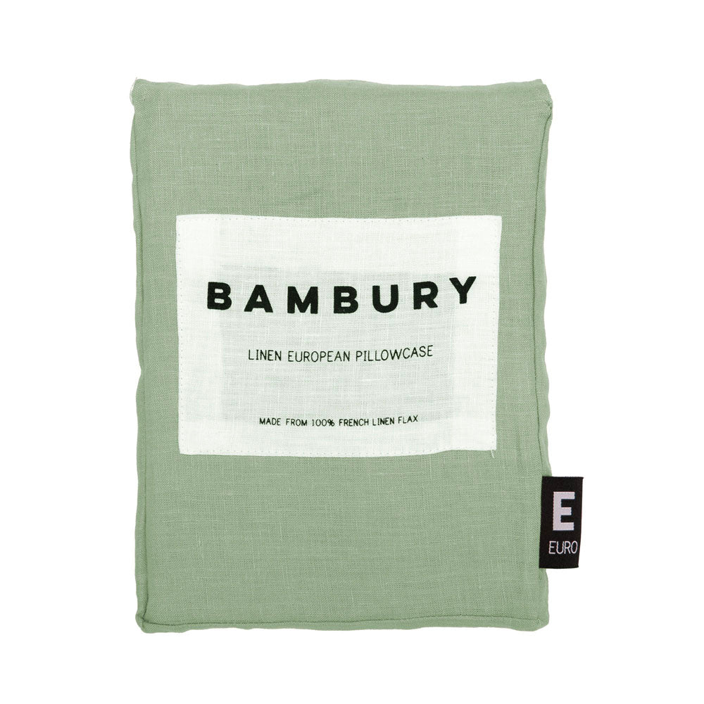 Linen Euro Pillowcase Sage - BAMBURY