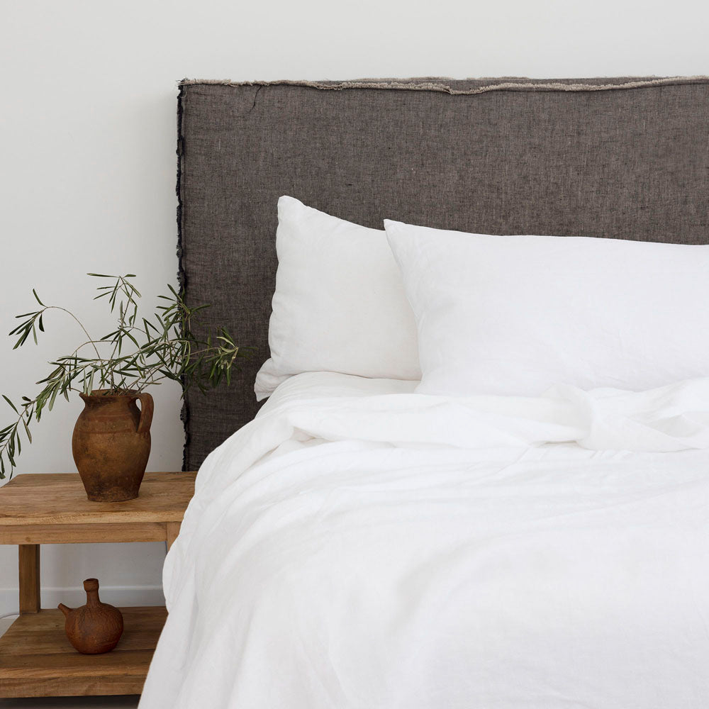 Linen Pillowcase Pair White - BAMBURY