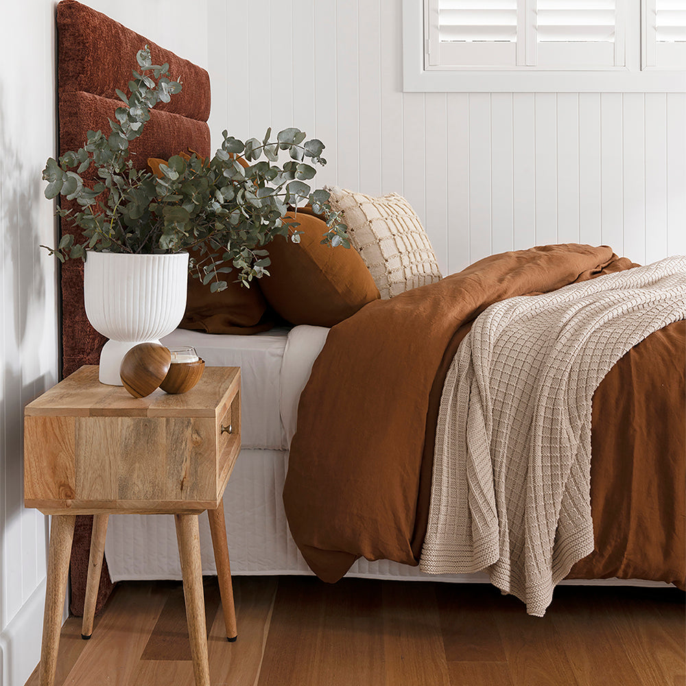Super King Duvet Cover - Linen Quilt / Set Hazel