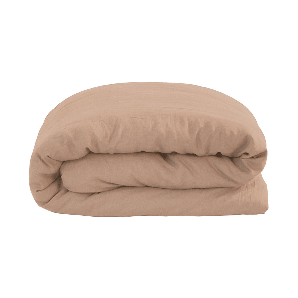 Double Linen Quilt / Duvet Cover Set Tea Rose- Bambury