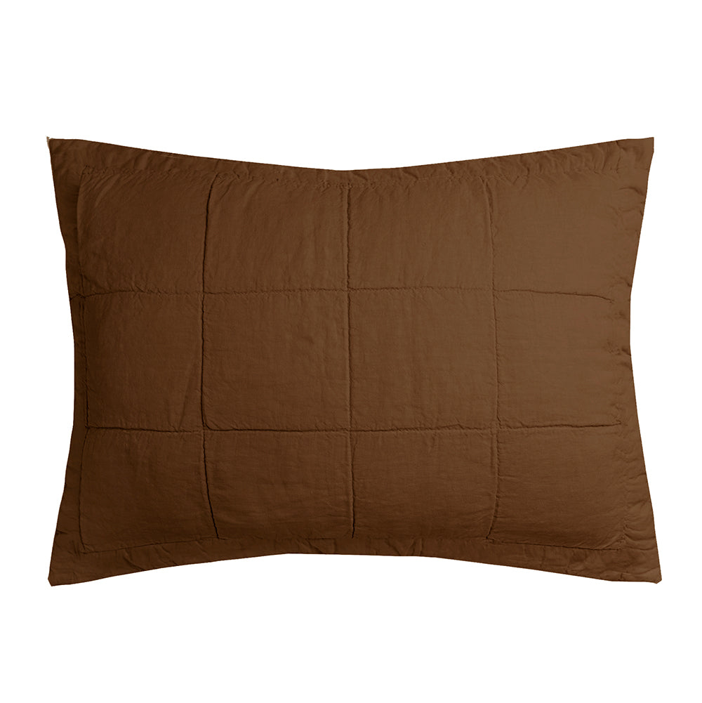 Linen Quilted Pillow Sham Hazel- Bambury