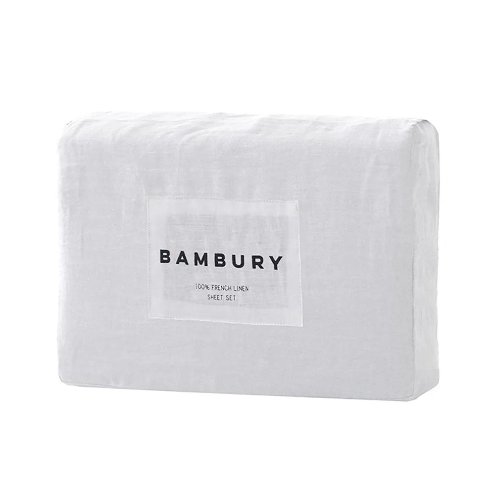 Queen Bed Linen Sheet Set White - BAMBURY