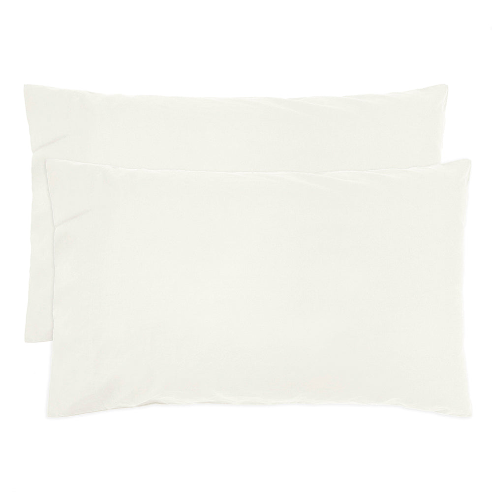 Std Temple Organic Cotton Pillowcase Pair Ivory- Bambury