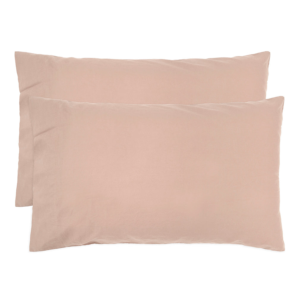 Std Temple Organic Cotton Pillowcase Pair Rosewater- Bambury