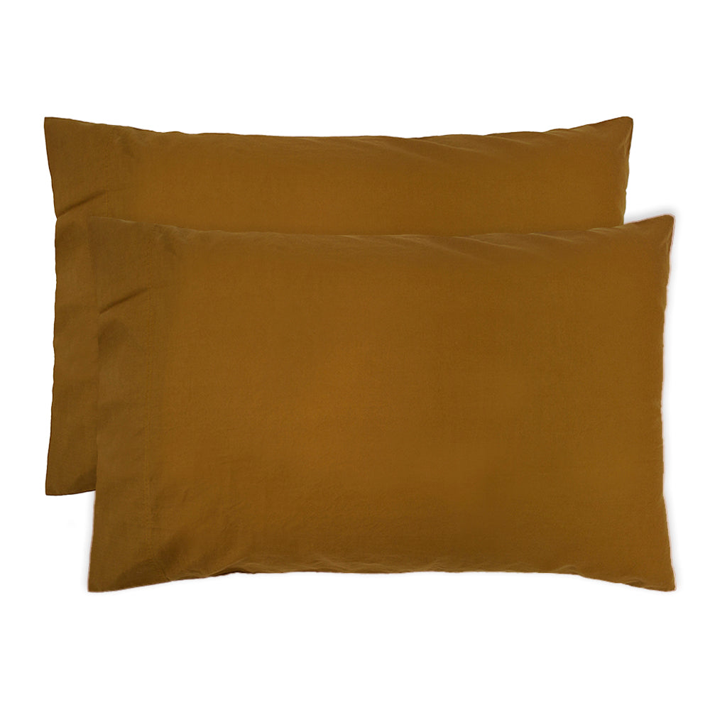 Std Temple Organic Cotton Pillowcase Pair Tobacco- Bambury