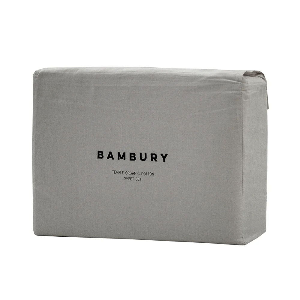 Split King BedTemple Organic Cotton Sheet Set Grey - Bambury