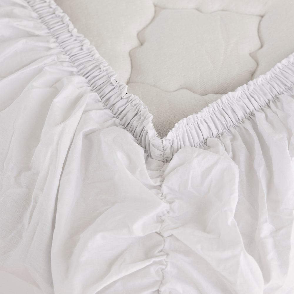 Split King Bed Tru Fit Sheet Set White