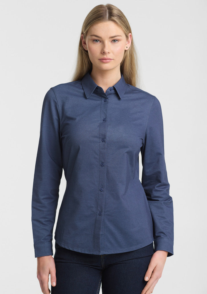 Venture Womens Long Sleeve Shirt - Denim Blue
