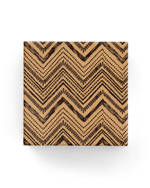 Wrap - Chevron Sketch on Kraft Black (60cm x 40mtrs)