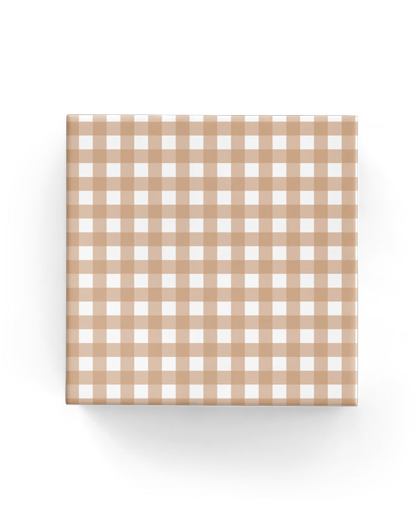 Wrap - Gingham Check on Matte Beige (60cm x 40mtrs)