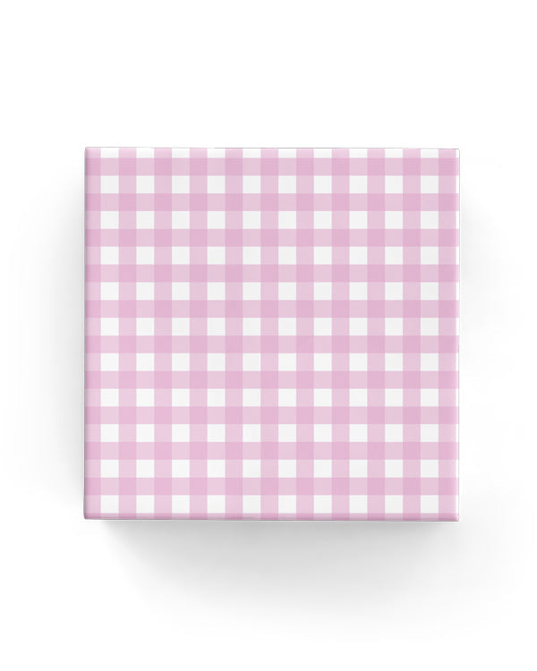 Wrap - Gingham Check on Matte Pale Pink (60cm x 40mtrs)