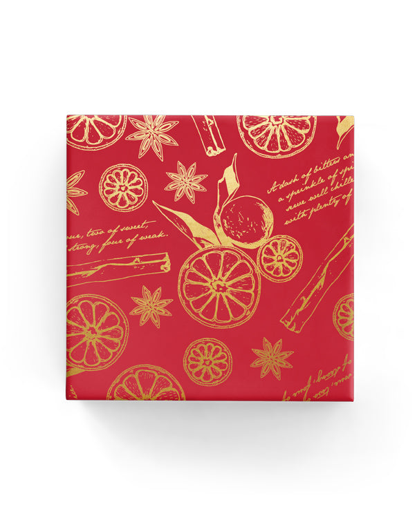 Wrap - Xmas Punch Rich Red Gold (60cm x 40mtrs)