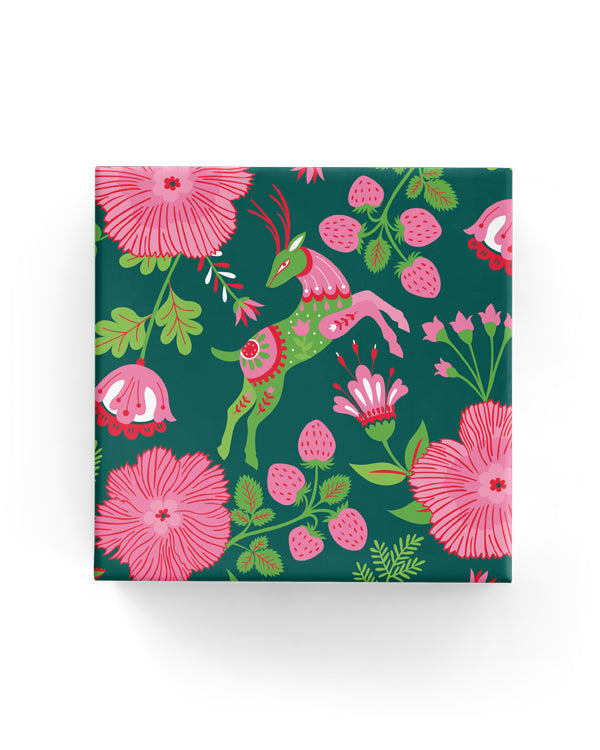 Wrap - Reindeer Garden Hunter Lime Pink (60cm x 40mtrs)