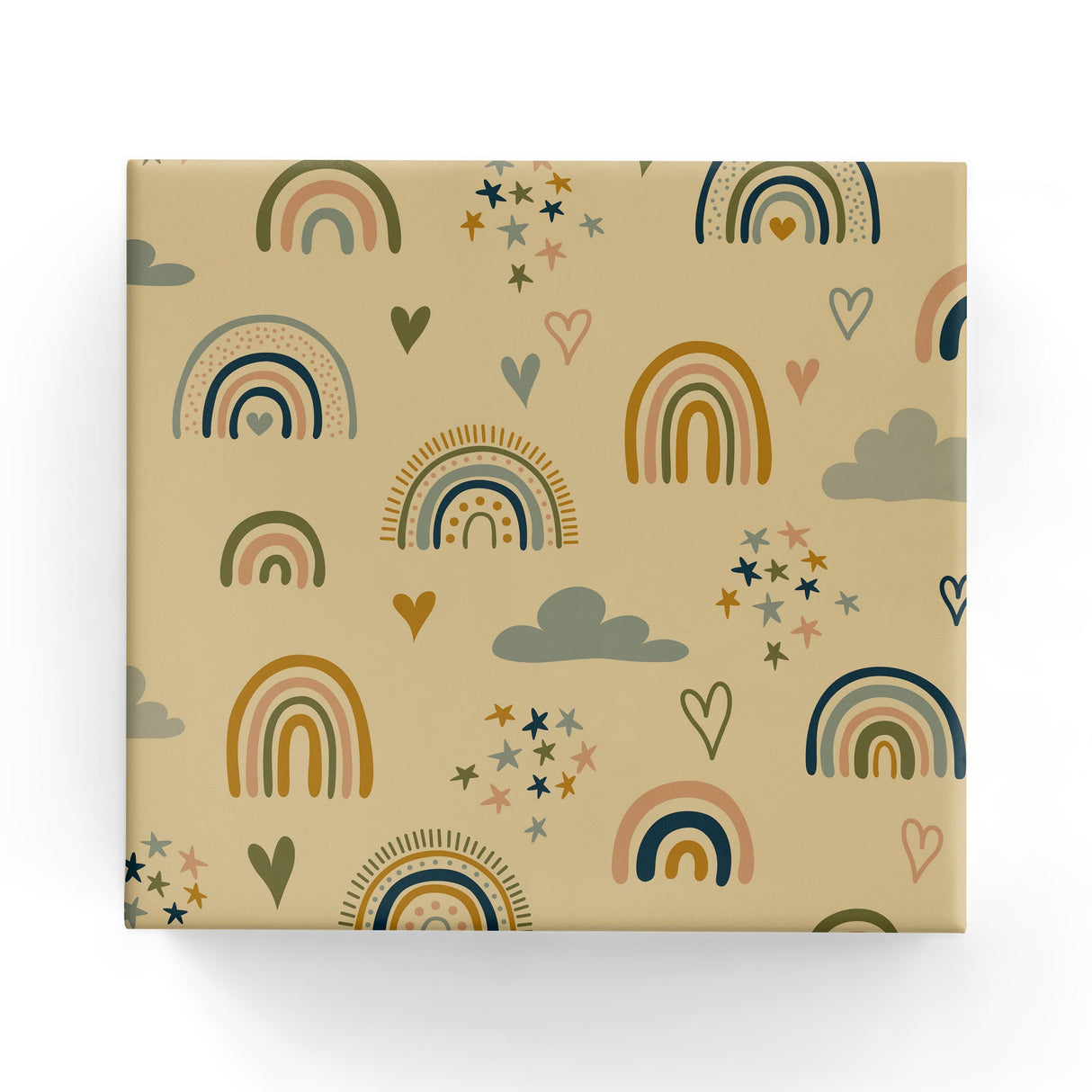 Wrap - Rainbows on Kraft Earth Colours (60cm x 40mtrs)