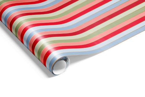 Gift Wrap - Merry Stripes (Red French Blue Pistachio)