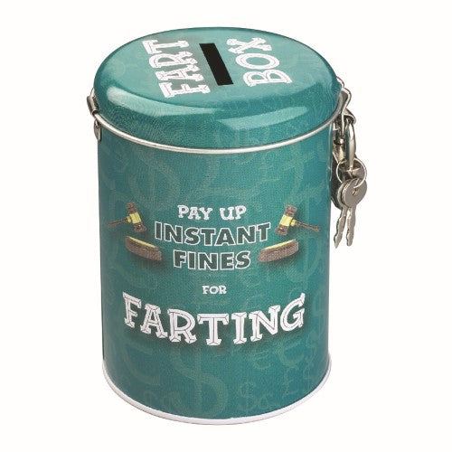 Money Tin - Farting Instant Fines (7.7 x 7.7 x 10.7cm)