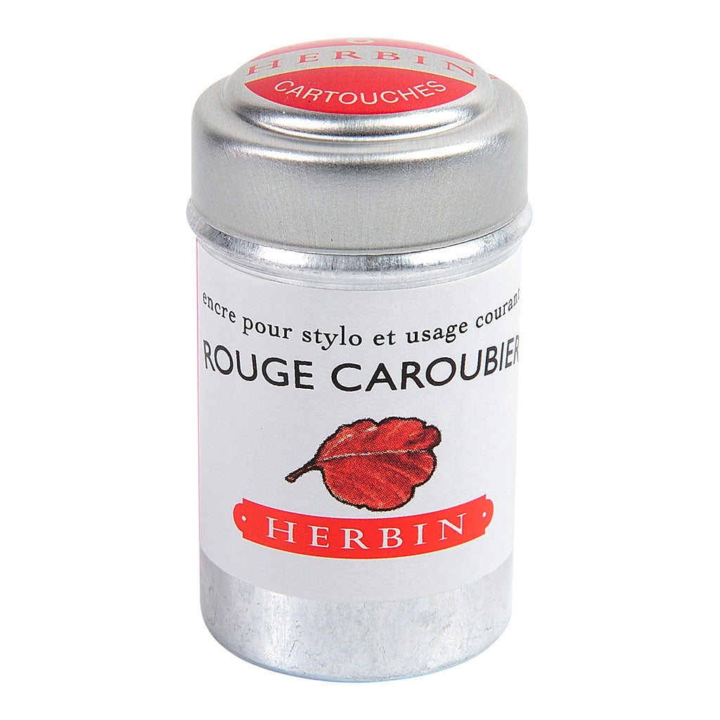 Herbin Writing Ink Cartridge Rouge Caroubier, Pack of 6