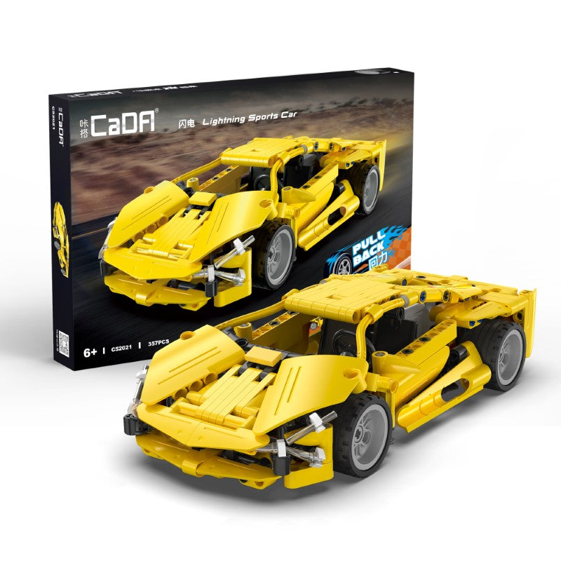 Car Building Blocks Set - CADA LIGHTNING BRICK SPORT CAR PULL BACK
