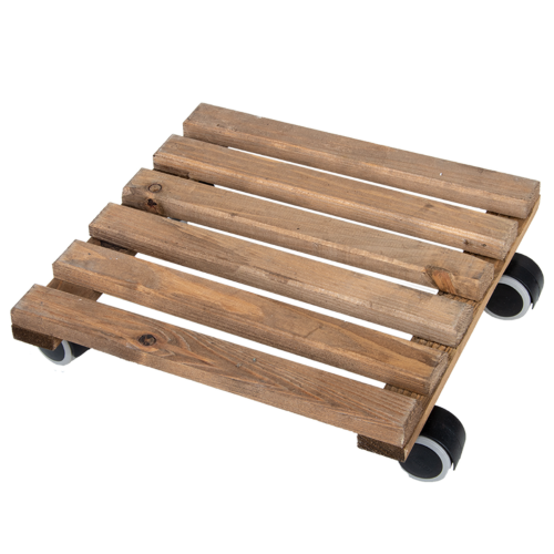 Indoor Plant Trolley - Square Brown (Set of 2)