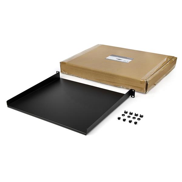 1U Rack Shelf - 16" Deep - Supports Up to 44lbs