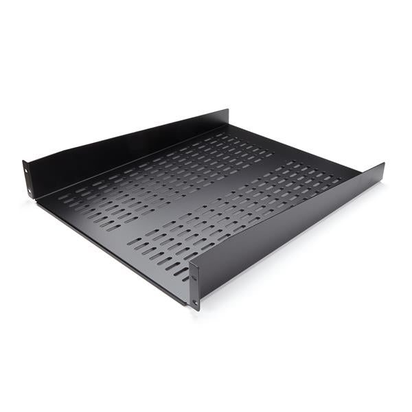 Fixed Server Rack Shelf - 2U 22in Vented Cantilever Shelf
