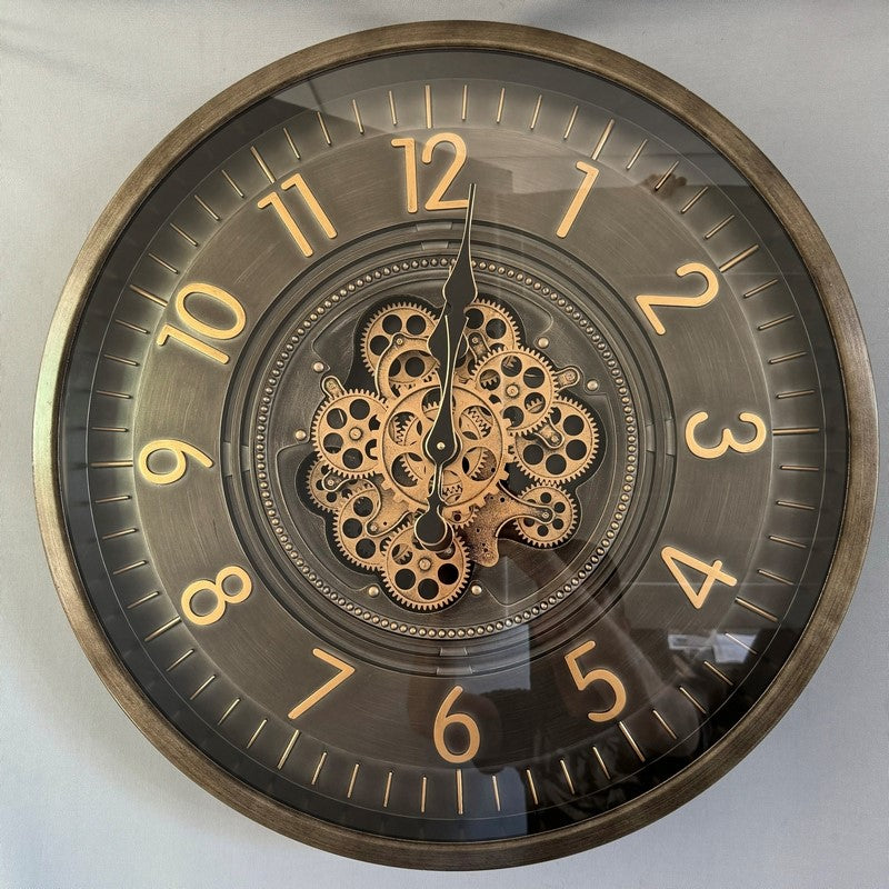 Gear Clock - Gunmetal And Brass (66cm)