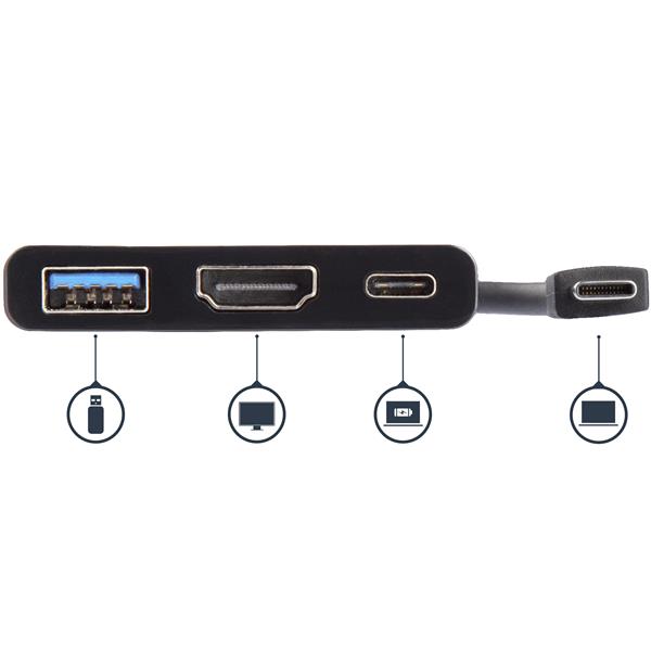 USB-C to 4K HDMI Multifunction Adapter with Power Delivery and USB-A Port