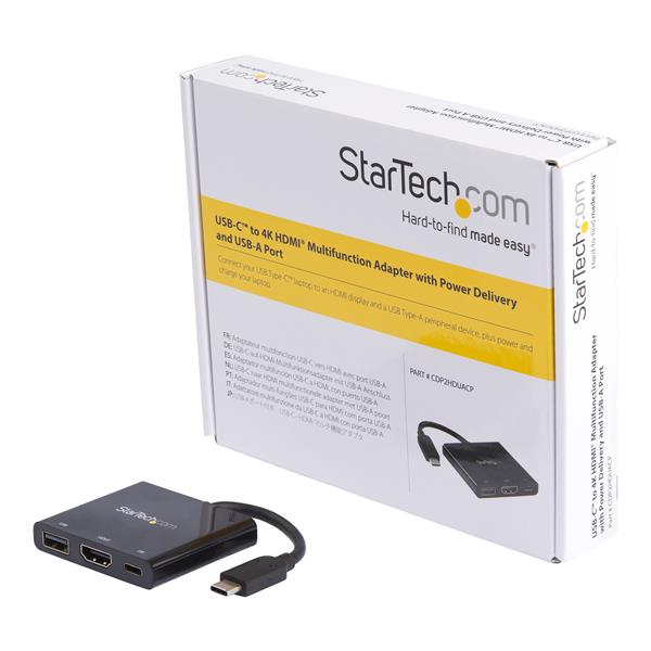 USB-C to 4K HDMI Multifunction Adapter with Power Delivery and USB-A Port