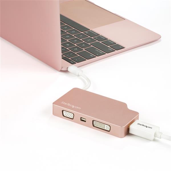 USB-C Multiport Video Adapter - 4-in-1 USB-C Adapter Rose Gold