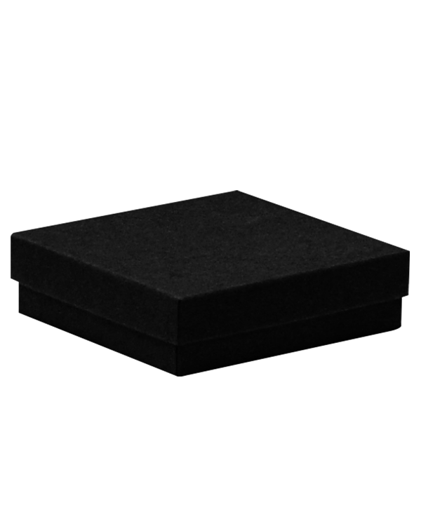 Gift Boxes - Cotton Fill Box Black Kraft 89 x 89 x 25mm (100/ctn)