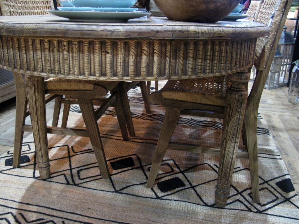 Oval Dining Table - Vintage Elm Reclaimed Elm (2.26m X 1m X 76cm)