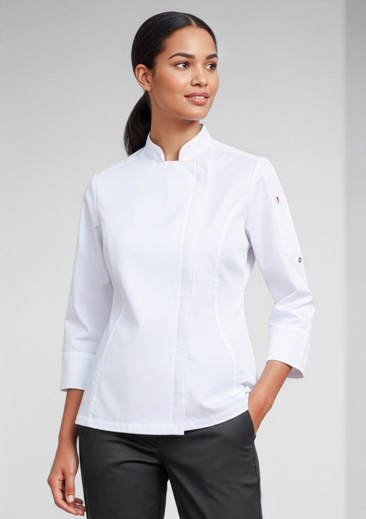Alfresco Womens Long Sleeve Chef Jacket - White