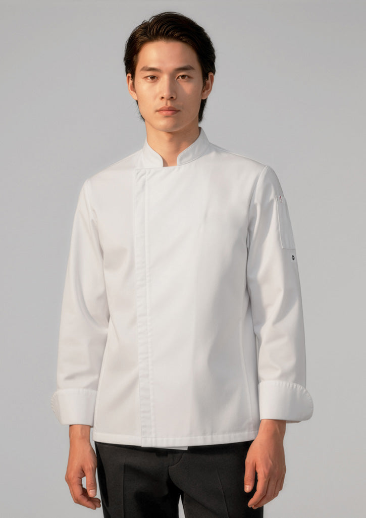 Alfresco Mens Long Sleeve Chef Jacket - White