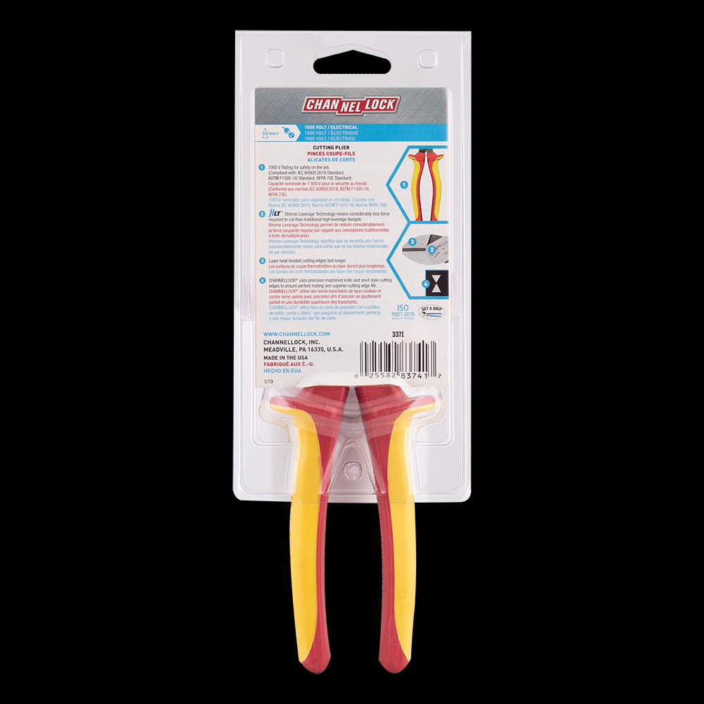 CHANNELLOCK 190mm Insulated Diagonal Cutting Plier