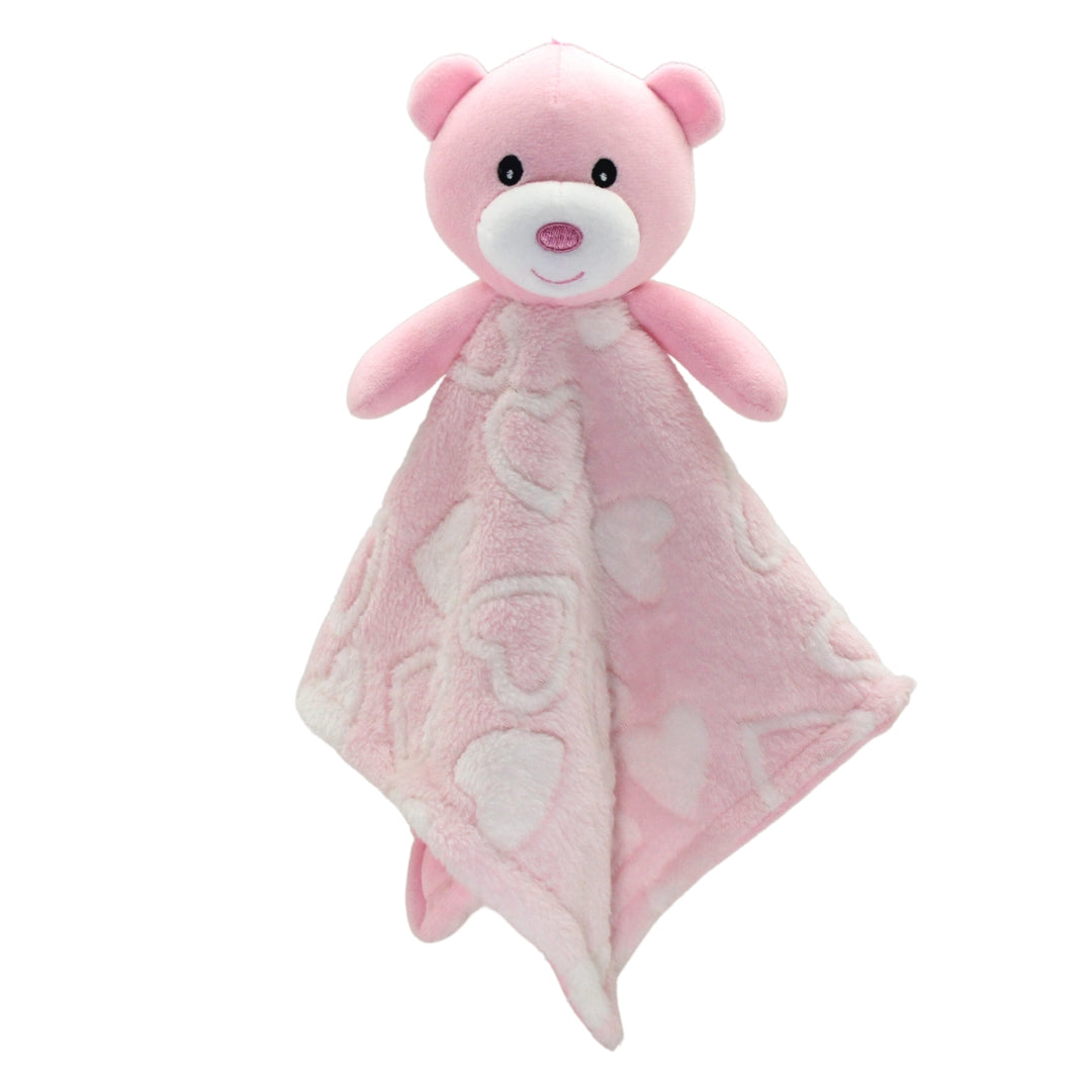 Soft Plush Toy - Pink Bear Baby Cuddle Buddy Blanket Set