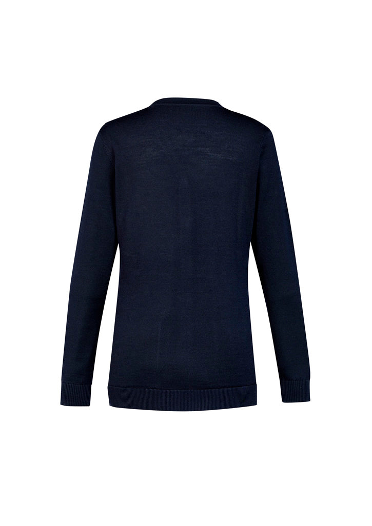 Button Front Womens Knit Cardigan - Navy